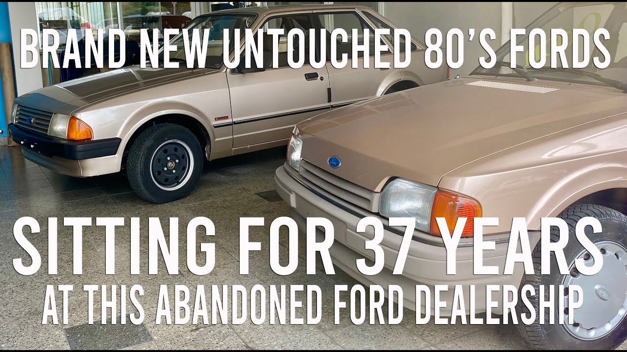 BRAND NEW 80's FORDS STILL INSIDE ABANDONED FORD DEALERSHIP SIERRA, ESCORT, FIESTA, ORION