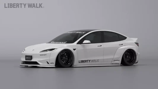 El Tesla Model 3 Highland pasa por el rodillo de Liberty Walk: así cambia radicalmente su aspecto